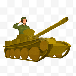 坦克卡通图片_手绘军事坦克爱国插画