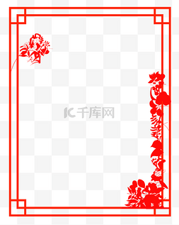 中国风框架图片_红色剪纸新年框架