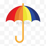卡通矢量彩虹色雨伞