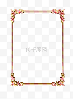粉色金属立体图片_精致粉金金属立体边框