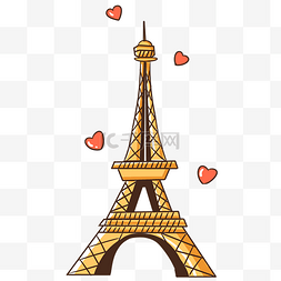 家庭旅游照图片_巴黎埃菲尔铁塔插画