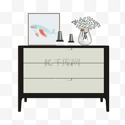 家具柜子装饰图片_黑色的家具柜子插画