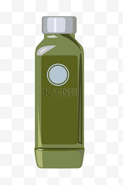 手绘绿色的瓶子