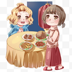 打拼夫妻图片_新年准备年夜饭的女孩