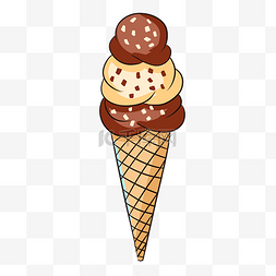 冰激凌矢量素材图片_夏季美食巧克力冰激凌插画