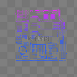 科技方框背景图片_科技感PSD透明底