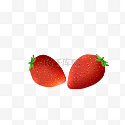 仿真草莓素材图片_手绘卡通仿真草莓透明底免抠