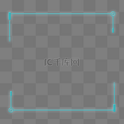 科技风简约边框图片_蓝绿色渐变科技风边框电商酷炫科
