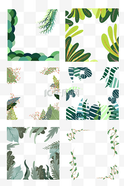 小清新植物边框图片_手绘春天植物边框套图