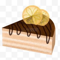 手绘甜品蛋糕图片_巧克力切块甜品蛋糕手绘甜点