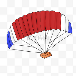 降落伞元素图片_手绘空投降落伞插画