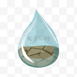晶莹剔透的水滴图片_公益节约用水插画