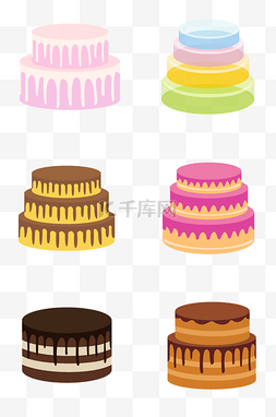 扁平化美食图片_美味的蛋糕免扣插画素材