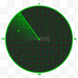 绿色雷达图片_绿色雷达扫描插画
