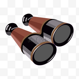 黑色天文望远镜图片_棕色的望远镜插画