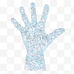 手部清洁护理图标图片_科技风格手部细节免扣矢量图