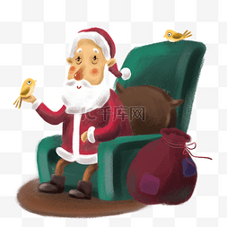 圣诞节圣诞老人休息卡通可爱形象