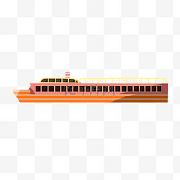 大型红色轮船图片_手绘红色轮船插画