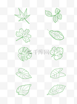 树叶手稿图片_小清新植物元素之树叶装饰图案手