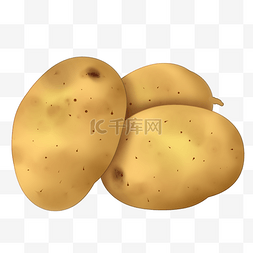 蔬菜海报装饰图片_三个土豆插图装饰