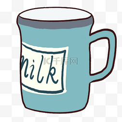 可爱的牛奶杯免抠图