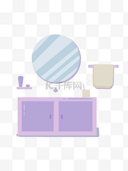 盥洗室剪影图片_手绘卡通简约风格洗浴室可商用元