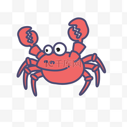 小清新动物卡通图片_手绘卡通小清新可爱螃蟹