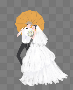 简约风婚礼图片_浪漫婚礼主题插画