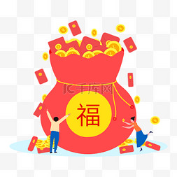 福袋钱袋卡通钱袋图片_新年福袋红包