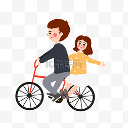 情侣骑自行车 