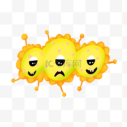 黄色细菌图片_黄色细菌卡通插画