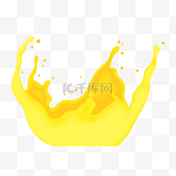 芒果汁液体图片_黄色芒果汁飞溅插画