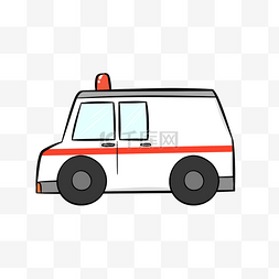救护车的图片_白色的救护车手绘插画