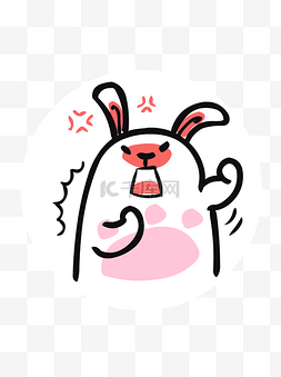 动物元素可爱粉红简笔画小兔子