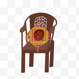 褐色的木椅子插画