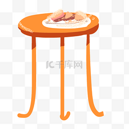 一张橙色的小桌子