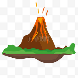 景物图片_火山景物矢量插画