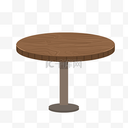 圆形实木餐桌插画