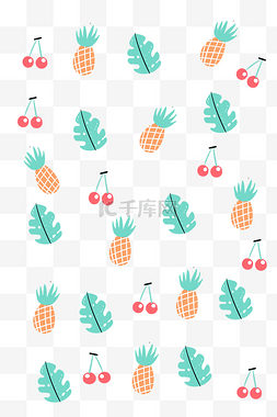 绿色水果底纹图片_手绘菠萝底纹装饰