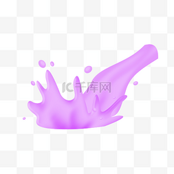 紫色葡萄汁图片_溅起水花的葡萄汁插画