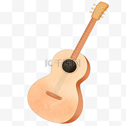 尤克里里插图图片_黄色吉他乐器插图
