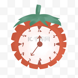 手绘形状图片_草莓形状圆形时钟
