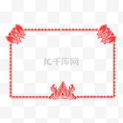 剪纸红色文化图片_红色脸谱边框