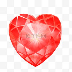 红色心形钻石插画