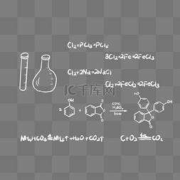 卡通手绘化学方程式