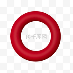 红色圆环装饰元素