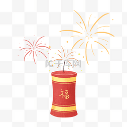 卡通小爆竹图片_新年爆竹手绘插画