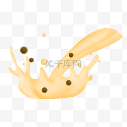 奶茶喷溅图片_水花四溅奶茶插画