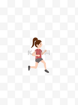 跑步运动小女孩psd设计