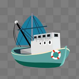 航海船手绘图片_手绘蓝色帆船插画